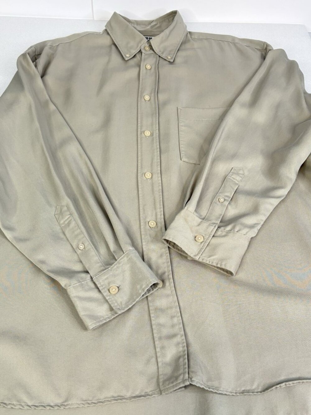Uniglo U Drape Shirt Men’s XL Beige Relaxed Button Down Lemaire Casual - Picture 5 of 11